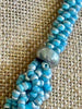 Sky Blue "Unions" Beaded Edo Necklace Lei - 22"