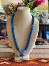 Gorgeous Blue Whale Pendent Glass Beaded Necklace - 35"