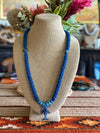 Rare Blue Whale Focal Bead Necklace  - 35"