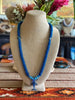 Gorgeous Blue Whale Pendent Glass Beaded Necklace - 35"