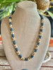 Cobalt Blue with Yellow Picasso Segmented Kumihimo Necklace Lei  - 30"