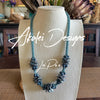 Blue Lentil with Silver Haku Mini Lei Po'o with 12mm lentil - 27"