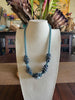 Blue Lentil with Silver Haku Mini Lei Po'o with 12mm lentil - 27"