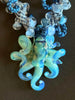 Blue Octopus Nature's Design Beaded Kumihimo Necklace Rare - 33"