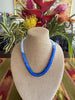 Blue Ombre Rainbow Dragon Scales Necklace  Lei - 23"