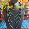 Blue Picasso Hawaiian Forbidden Island Inspired Tiered Strands - 140"