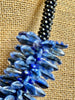 Stunning Blue/Black "Sea Urchin" Daggers Necklace Lei - 22”