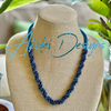 Transparent Blue with AB Blue  Double Spiral Necklace - 25"