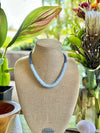 Sky Blue and Denim Lilikoi Lei Necklace - 21”