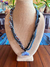 Asymmetrical Kumihimo Art Jewelry -  Blue Whale's Tail Reserved for Carol (30")