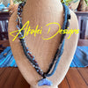 Asymmetrical Kumihimo Art Jewelry -  Blue Whale's Tail Reserved for Carol (30")