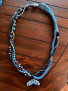 Asymmetrical Kumihimo Art Jewelry -  Blue Whale's Tail Reserved for Carol (30")