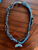 Asymmetrical Kumihimo Art Jewelry -  Blue Whale's Tail Reserved for Carol (30")