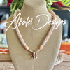 Blushing He'e (Octopus) Mother Kumihimo Necklace Lei - 32"