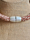 Hawaiian Beaded Necklace Lei Rope  - Terra-Cotta Hues with Focal Bead (27")