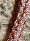 Hawaiian Beaded Necklace Lei Rope  - Terra-Cotta Hues with Focal Bead (27")