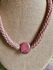 Hawaiian Beaded Necklace Lei Rope  - Terra-Cotta Hues with Focal Bead (27")