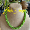 Bright Green Orchid Lei Necklace - 24"