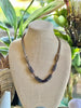 Matte Brown and Topaz Magatama beads :"Forbidden Island" Necklace  - 25.5"