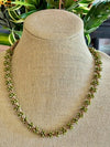 Brown Picasso with Green Rizo Beaded "Forbidden Island" Inspired Necklace -23"