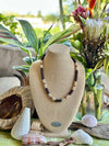 Segmented Brown with Adobe & Terracotta "Forbidden Island" Necklace  - 27"