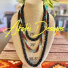 Matte Black Dragon Scales (with 6/0 beads) Necklace  Lei - 25"