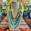 Nature's Beach Teal and White Necklace Lei - Extra Long 35"