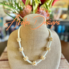 Hawaiian Lei Light Cream Toned Tear Drop Clusters  - 24"