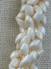 Opaque Cream Magatama Glass Beaded Necklace (Random Placement)  - 30"