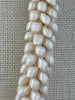 Opaque Cream Magatama Glass Beaded Necklace (Smooth Finish)  - 30"