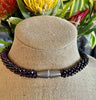 Metallic Dark Purple Dragon Scales Necklace  - 29"