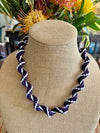 Purple with Lilac Fiber Necklace Lei - 21"
