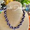 Purple with Lilac Fiber Necklace Lei - 21"