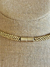Green metallic with Khaki Green Drops Double Spiral Necklace - 23"