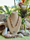 Gold & Champagne Picasso Island Style Necklace  - 27"