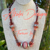 Terra-cotta Earth Lamp Work Forever Lei - Art Jewelry 26"