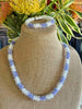 Violet/Lilac Lined with Crystal Segmented Dragon Scales Necklace  - 32"