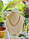 Golden & Brown Double Spiral Necklace - 25"