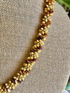 Golden & Brown Double Spiral Necklace - 25"