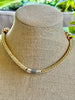 Golden & Brown Double Spiral Necklace - 25"