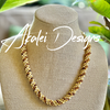 Golden & Brown Double Spiral Necklace - 25"