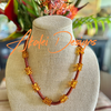 Hawaiian Lei Gold Topaz Tear Drop Clusters - 24"