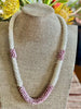 Rainbow White w/ Golden Pink Picasso PIP Hawaiian Beaded Lei Rope -  (30")
