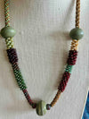 Earth Tones Lamp Work Forever Lei - Art Jewelry 27"