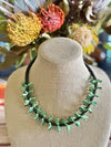 Green Dagger Leafs from a Hawaiian Lei - Necklace 23"