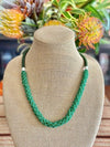 Green Two-Toned Crystal Edo Necklace  Lei - 26"