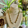 Segmented Khaki with Yellow Picasso "Forbidden Island" Necklace  - 28"