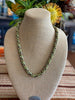 Green Chartreuse Picasso Beaded Necklace -27"