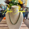 Green Chartreuse Picasso Beaded Necklace -27"
