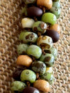 Green Chartreuse Picasso Beaded Necklace -27"